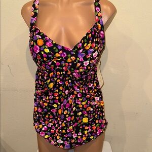 Anne Cole Black and Pink Bikini with Adjustable Straps NWOT